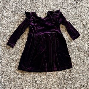 Elegant Purple Velvet Kids Dress